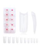 TRIXES French Clear Acrylic Nail Tips - 500 x Nail Extensions in Coffin and Square Shape for DIY Manicure and Gel Vanish - Transparent - Buy Online on SooperMarket.com