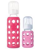 Lifefactory 4oz/9oz Glass Baby Bottle 2pk - Pink/Raspberry - BPA-Free - Buy Online on SooperMarket.com