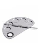 Yimart Stainless Steel Makeup Palette with 5 Mixing Holes and Spatula - Buy Online on SooperMarket.com