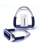 Amidale Flexi Safety Stirrups Horse Riding Bendy Irons Stainless Steel Black Treads 5.0 Inches - Buy Online on SooperMarket.com