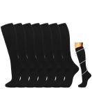 7 Pairs Compression Socks for Women & Men 15-20 mmHg is Best Athletic & Medical for Running Flight Travel Nurses S-M Black - Buy Online on SooperMarket.com