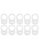 SouiWuzi 10pcs Baby Pacifier Holder - Silicone Dummy Clips & Soft Button Ring - Secure Your Baby's Pacifiers - White - Buy Online on SooperMarket.com