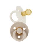 Itzy Ritzy Natural Rubber Pacifiers, Set of 2  Natural Rubber Newborn Pacifiers with Cherry-Shaped Nipple & Large Air Holes for Added Safety Set of 2 in Coconut & Toast, Ages 0  6 Months Coconut/Toast - Buy Online on SooperMarket.com