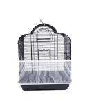 TIANRUOXIAOKE Universal Bird Cage Seed Catcher - Medium White Parrot Mesh Net Cover for Cage - Stretchy Skirt Traps Seeds Guard & Keeps Cage Clean - Buy Online on SooperMarket.com