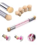 Nail art rendering tools Double head ombre sponge stick nail art sponge and dabbar sponge brush applicator incl 4 replacement heads pigment brushes - Buy Online on SooperMarket.com