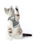 Supet Cat Tableware Dishes & Soft Vest with Leash for Kittens & Puppies - Gray (Size M: 33-38 cm) | International Shipping - Buy Online on SooperMarket.com