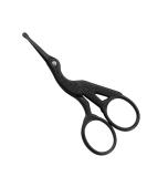 LIVINGO 3.5" Rounded Tip Vintage Stork Scissors, Professional Stainless Steel with Black Titanium Coated, Cuticle Pedicure Beauty Grooming Scissors for Eyebrow, Facial Hair, Dry Skin, Nose Hair - Buy Online on SooperMarket.com