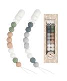 Kowlone Silicone Dummy Clip for Baby Boys and Girls - Teething Holder Unisex Pacifier Chain (Grey Green) - Buy Online on SooperMarket.com