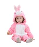 COOKY.D Baby Hooded Rompers Infant Winter Flannel Jumpsuit Pajamas 2-36 Months 12-18 Months Rabbit - Buy Online on SooperMarket.com