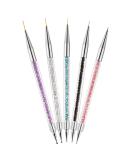 NATUCE 5 Pcs Nail Art Brush Set - Double Ended Nail Design Pens (6/8/10/12/15 mm) for Professional Nail Art - Buy Online on SooperMarket.com