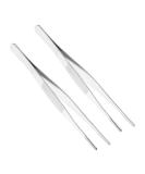 Heyiarbeit 2pcs 7-Inch Lenght Stainless Steel Straight Blunt Tweezers with Serrated Tip Daily Garden Tool - Buy Online on SooperMarket.com