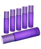 HINNASWA Purple Essential Oil Roller Bottles - Refillable Glass Bottles with Stainless Steel Balls - Leak proof Roll on Bottle - Buy Online on SooperMarket.com