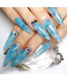 YIMART 500pcs Stiletto False Nails - Clear Long Almond Full Cover Nail Tips for Salon & Nail Art - Buy Online on SooperMarket.com