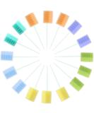 KEYWAYCARE Disposable Oral Swabs - 360 Pcs Individually Wrapped Sponge Toothettes for Dental Care - Zigzag Wave Shaped, 6 Color Multi-Color Soft Foam Swabsticks - Buy Online on SooperMarket.com