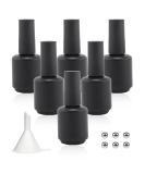 Agidea Empty Gel Nail Polish Bottles 15ML Empty Nail Polish Bottles with Brush Matte Black Opaque Round Refillable Fingernail Polish Bottles UV Safe with Mixing Balls & Funnels Pack of 6 - Buy Online on SooperMarket.com