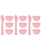 9 Pieces Mini Plastic Facial Mask Mixing Bowl Set - DIY Skincare Tool Kit with Stirring Spatula | Perfect for Home Beauty & Salon Use - Pink - Buy Online on SooperMarket.com
