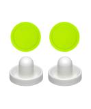 2 Commercial Hockey Fluorescent White Goalies with 2 Large Green Air Pucks - Buy Online on SooperMarket.com