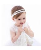 Flohayo Baby Girl Lace Headband - Soft Elastic Cotton Hair Band for Newborns & Toddlers | Perfect for Baby Shower, Baptism & Wedding Parties - Buy Online on SooperMarket.com