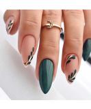 RikView Fall Press on Nails Long Acrylic Nails Almond Fake Nails Green Nails Full Cover Nails For Women Almond Fall - Buy Online on SooperMarket.com
