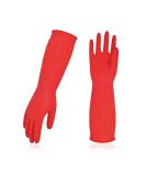 Vgo Reusable Household Gloves | Long Sleeve Latex Cleaning Gloves | Size M Red RB2143 | 1 Pair - Buy Online on SooperMarket.com