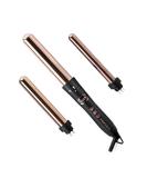 FoxyBae Rose Gold 3-in-1 Curling Wand - Ionic Professional Curling Iron with Temperature Control for Perfect Curls - Buy Online on SooperMarket.com