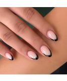 RikView Black French Press on Nails 24 PCs/Set | Medium Almond Glossy Fake Nails for Women - Buy Online on SooperMarket.com