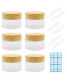 Meiyiday 6-Piece Glass Treats Set with Bamboo Lid - 30ml Clear Glass Containers for Creams Mini Candles Cosmetics & Essential Oils - Buy Online on SooperMarket.com
