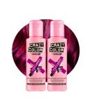 Crazy Color Vibrant Cyclamen Semi-Permanent Duo Hair Dye. Highly Pigmented Cerise Conditioning & Oil Nourishing Vegan Formula | No Bleach or Ammonia | 200ml - Buy Online on SooperMarket.com