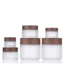Tuakimce 6-Piece Glass Cream Can Set - Refillable Containers with Wooden Grain Lid for Cosmetics & Lottery - 15ml & 30ml Sizes - Buy Online on SooperMarket.com