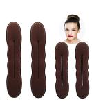 Styla Hair Magic Hair Bun Maker Sponge Hair Foam Twister Easy Perfect Bun Tool (2 Small 2 Large) Brown - Buy Online on SooperMarket.com
