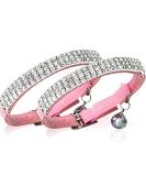 Buy Chukchi Cat Collar - Soft Velvet Adjustable Pink Glittering Stones & Bells - 27.9 cm for Small Dogs & Cats (2 Pieces) - Buy Online on SooperMarket.com