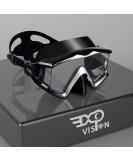 Adult Pano 3 Window Scuba Diving Mask - Anti-Fog Swim Goggles with Nose Cover | Tempered Glass Snorkel Dive Mask for Snorkeling, Freediving, Swimming - Black - Buy Online on SooperMarket.com