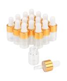 2ml(5/8 Dram) Small Mini 15 Pcs Clear Glass Dropper Bottles Essential Oil Vials Travel Refillable DIY Cosmetic Sample Container Liquid Perfume Eye Droppers Bottle (gold cap) - Buy Online on SooperMarket.com
