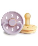 FRIGG Moon Natural Rubber Baby Pacifier | Made in Denmark | BPA-Free (Soft Lilac/Daffodil 6-18 Months) 2-Pack 6-18 Month Soft Lilac/Daffodil - Buy Online on SooperMarket.com