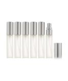 Enslz 6 x 10ml Refillable Frosted Glass Spray Bottles with 2 x 3ml Pipettes - Silver | Perfect for Perfume & Travel - Buy Online on SooperMarket.com