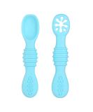 Vicloon Baby Fork and Spoon Set - 2Pcs Silicone Self Feeding Utensil for Infant/Toddler - Easy Grip Toddler Cutlery Kit in Blue - Buy Online on SooperMarket.com