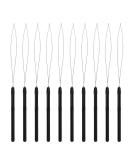 10 Pcs Hair Extension Loop Needle Threader Pulling Hook Tool and Bead Device Tool for Hair Extensions (Black) - Buy Online on SooperMarket.com