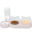 3-In-1 Cat Food And Water Bowl Set Cat Bowls With Stand Double Cat Bowls with Water Dispenser For Pet Food And Water Feeder For Small Medium Dogs Cats - Buy Online on SooperMarket.com