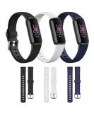 3 Pack Pattern Bands Compatible with Fitbit Luxe - Luxe Classic & Special Edition Adjustable Sport Wristbands - Small Size Women Slim Bands 3 Pcs - Black/White/Navy - Buy Online on SooperMarket.com