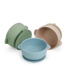 Pandaear 3 Pack silicone baby bowls with suction cup |Children's bowl baby breed silicone bowls |Food qualification soft BPA-free silicone (blue/brown/grown) - Buy Online on SooperMarket.com