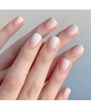 Brishow Coffin False Nails - White Short Gradient Acrylic Press on Nails for Women - 24pcs - Buy Online on SooperMarket.com