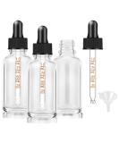 Bumobum 1 oz Clear Glass Eye Dropper Bottles for Essential Oils - 3 Pack with Labels and Funnel - Tincture Bottle 30 ml - Measured Dropper Included - Buy Online on SooperMarket.com