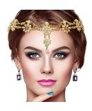 Gonioa Head Chain Jewelry Headband Crystal Bohemian Hair Accessories with Peal Women Head Chains Forehead Chain Rhinestone Headpieces with Drop Pendant - Buy Online on SooperMarket.com