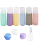 10-Pack Travel Bottles Set - 3oz Leakproof Silicone Containers | TSA Approved Toiletry Bottles for Shampoo, Lotion, Soap - Multicolor - Buy Online on SooperMarket.com
