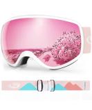 findway Kids Ski Goggles, Kids Snowboard Goggles for Boys Girls Toddler Age 3-14 White Frame Pink Silver Lens(vlt 21%) - Buy Online on SooperMarket.com