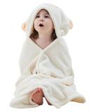 Gneliwm Baby Hooded Bath Towel Swaddle Wrap Blanket - Ultra Soft Coral Velvet Poncho for Newborns - White Sheep Design - Buy Online on SooperMarket.com