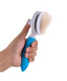 ShipeeKin Effective Grooming Dog/Cat Brush Detangling Comb for Dogs and Long-haired Cat with Cleaning Button against Knotted Hair Self Cleaning Brush for Pets with Medium and Long Hair L9-blue - Buy Online on SooperMarket.com