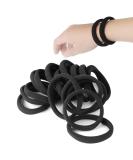 20 PCS Large Black Hair Ties for Thick Hair - Stretchy Ponytail Holders for Braids - 5cm Diameter, 1cm Width - Men, Women, Girls - Buy Online on SooperMarket.com