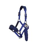 LeMieux Vogue Fleece Headcollar and Leadrope Halter Cob Navy / Royal Blue - Buy Online on SooperMarket.com