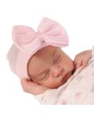 Clysburtuony Newborn Handmade Hat Knitted Crochet Cap for Babies (0-3 Months) Infants' Big Bow Headwrap One Size Pink - Buy Online on SooperMarket.com